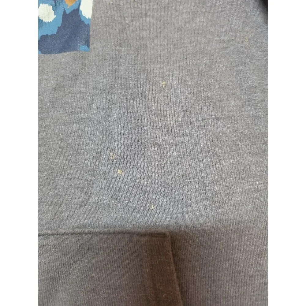 The North Face Men’s Hoodie Size Large Gray Box Logo Camo Pullover Sweatshirt